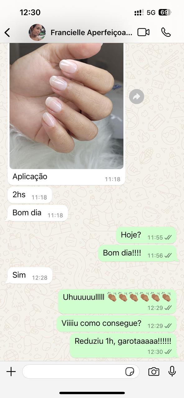 Aluna mostra aplicação concluída em duas horas e comemora a redução do tempo